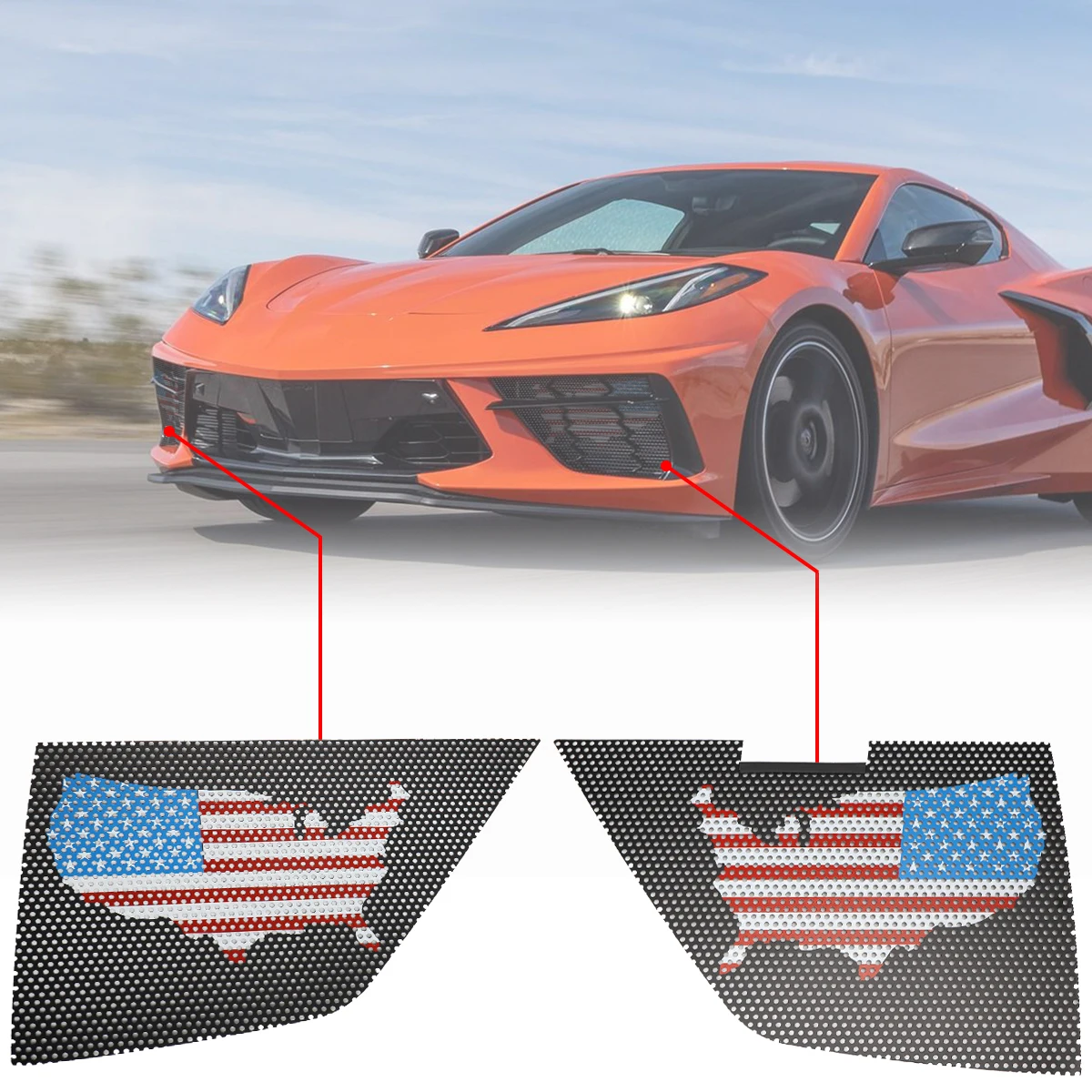 

External Grid Grille Kit For 2020-2021 Chevrolet COTVETTE C8 Radiator Grille