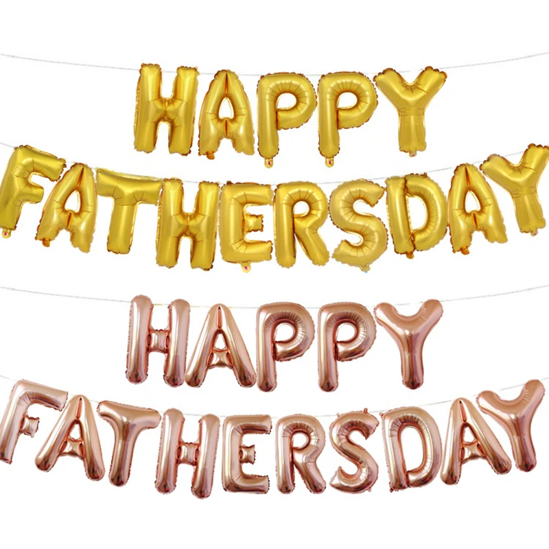 

Gold Happy Father's Day Aluminum Foil Balloon Letter Set Father's Day Mother's Day Thanksgiving Party Decoration Supplies