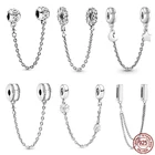 Серебряный цвет, сверкающие прозрачные блестящие бусины-шармы в форме цветка на цепочке, подходят для оригинальных браслетов Pandora, самодельные Украшения для изготовления