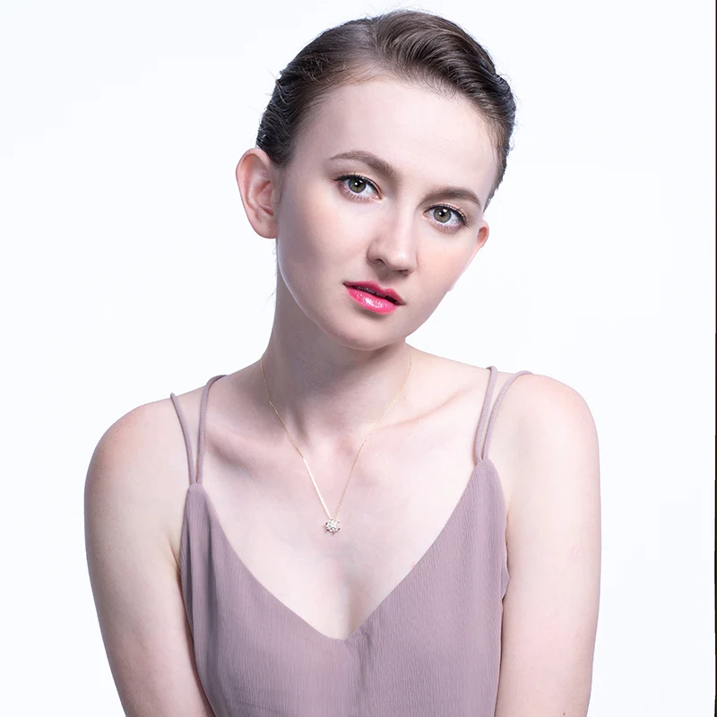 ORSA JEWELS S925 подвесок в форме снежинок к Цепочки и ожерелья Позолоченные AAAA фианит милые Для женщин кулон Рождество стерлингового серебра ювелирные украшения SN170