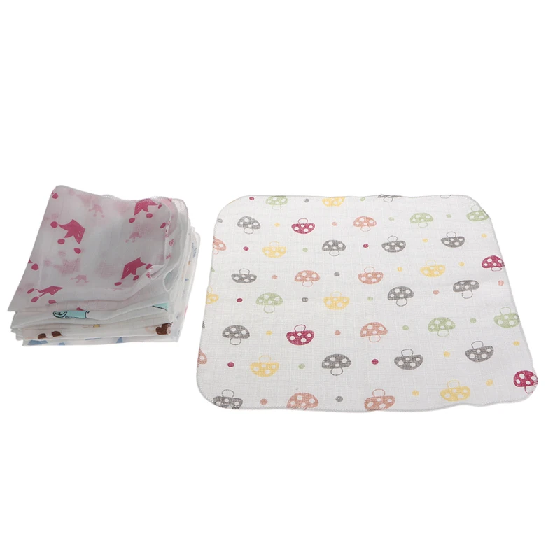 

10pcs Baby Infant Towel 28*28cm Muslin Towel Handkerchiefs Two Layers Wipe Towel