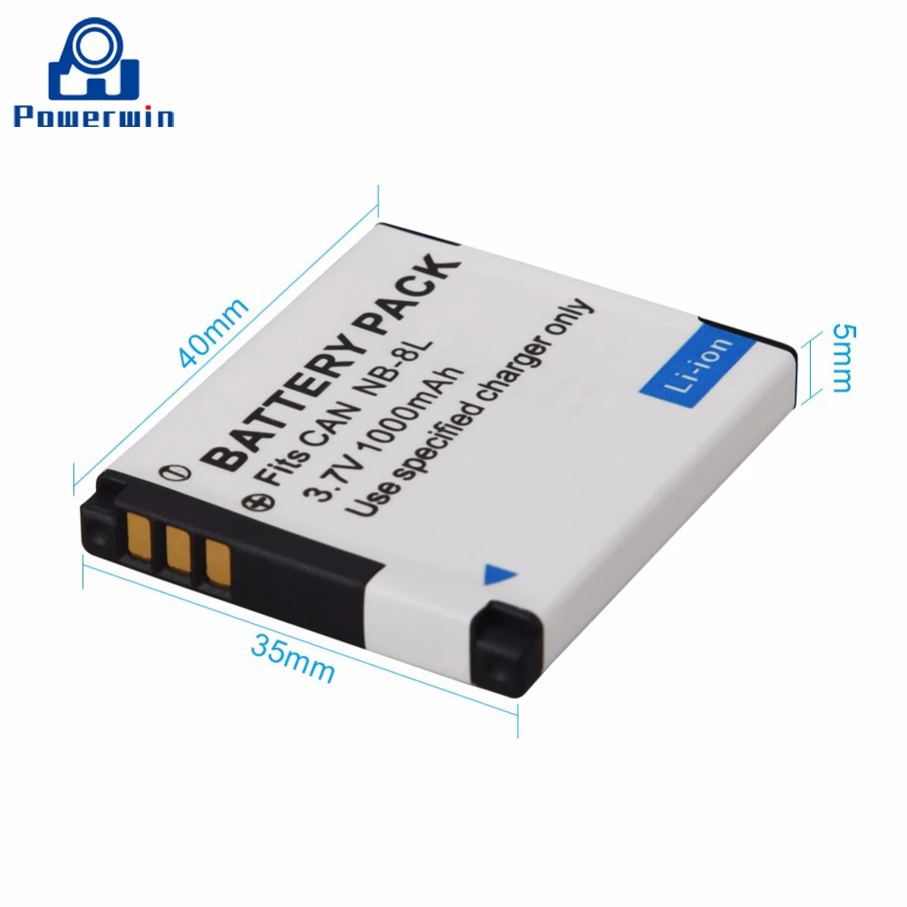 Powerwin 3PCS 1000mAh 3 7 V NB-8L NB8L батарея камеры DSLR для Canon PowerShot A3300 A3200 A3100 A3000 A2200 A1200 IS |