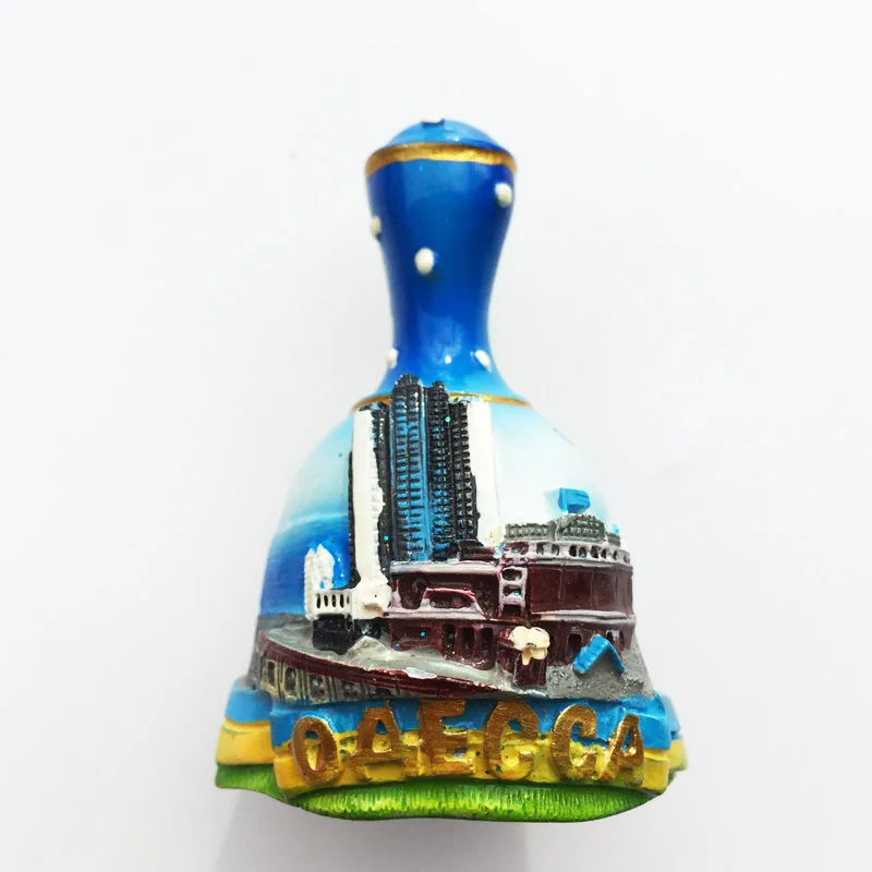 Fridge Magnets Souvenirs Ukrainian Odessa Tourist Attractions 3D Bell Resin Painted Crafts Magnetic Home Decoration Cute Gift | Дом и сад