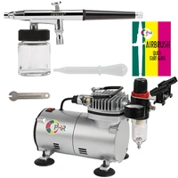ophir airbrush kit with air compressor dual action spray paint gun for model hobby makeup tattoo nail art body paint_ac089ac005