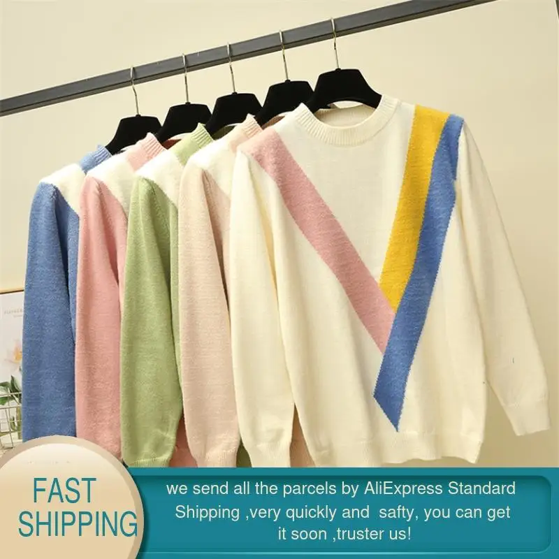 Свитер женский шерстяной теплый в полоску с длинным рукавом зимний 2020 | Женская