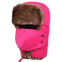 new style winter outdoor warm masks hat set thick plush ushanka qi che mao