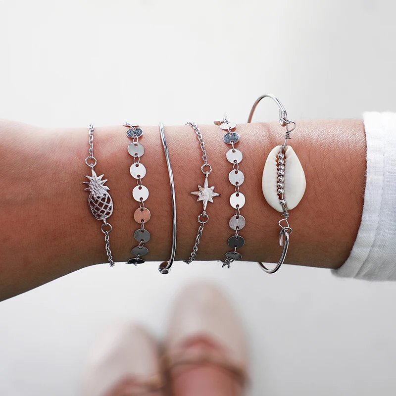 Набор женских браслетов docona 6 шт./компл. в богемном стиле с ракушками и звездами