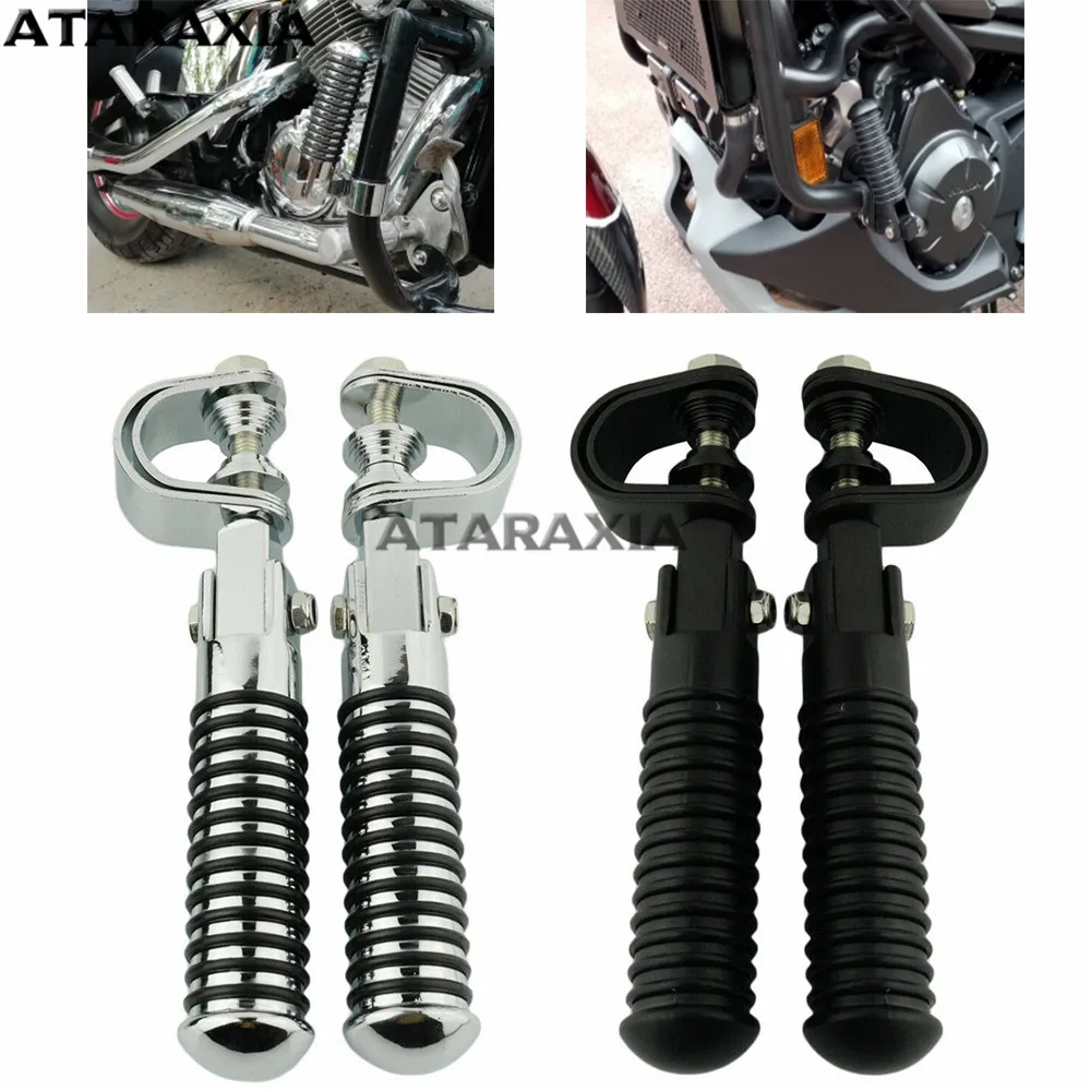 МОТОЦИКЛ хром черный 7/8 &quot 1&quot Авария Бар подножки зажим шоссе уплотнительное