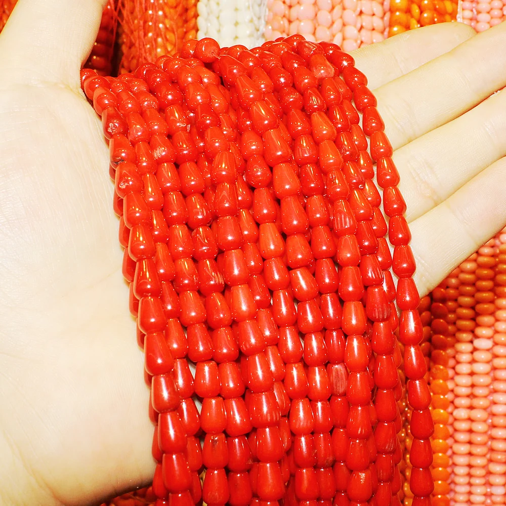 Изысканные натуральные коралловые бусины в форме чашки воды россыпью для
