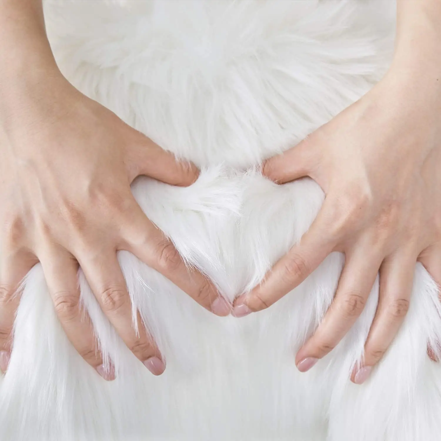 Роскошный прямоугольный мягкий пушистый коврик из искусственной овечьей шерсти