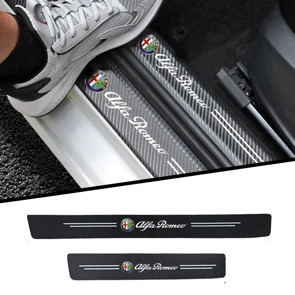 

4cps car sticker carbon fiber texture cloth threshold protection For Alfa Romeo giulia stelvio giulietta 159 147 156 166 Styling