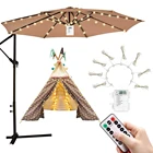 104 светодиодный садовый зонт светильник на открытом воздухе Водонепроницаемый IP67 AA БатареяСолнечная приведенная в действие Сигнальное освещение для сада патио Фея декоративная подсветка