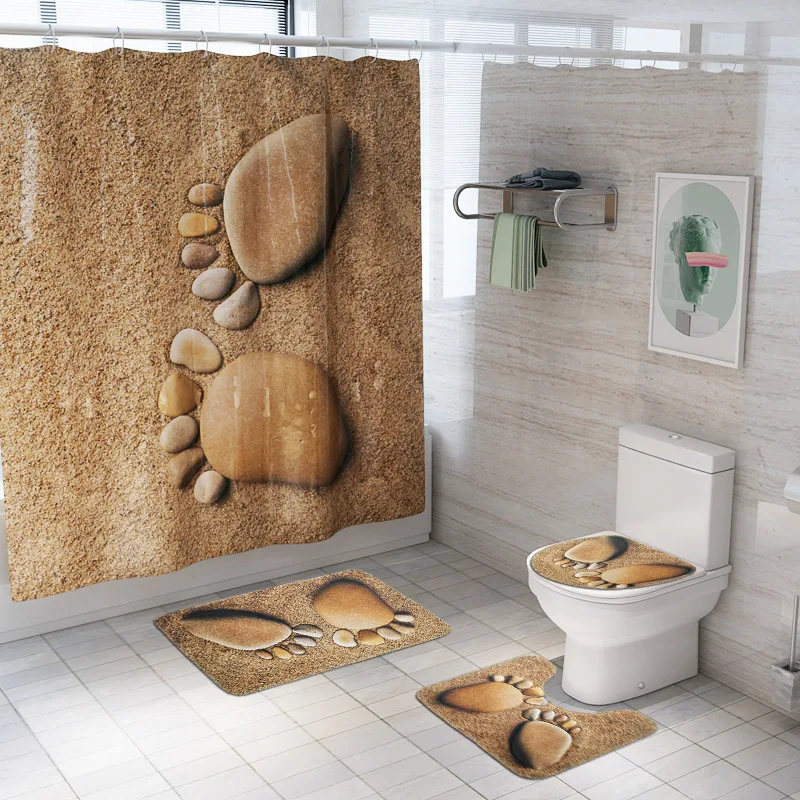 

Zeegle Bath Mat Set Anti-slip rug for Bathroom Microfiber Bath Mat Absorbent Pedestal Rug Toilet Seat Cover Bathroom Shower Rug
