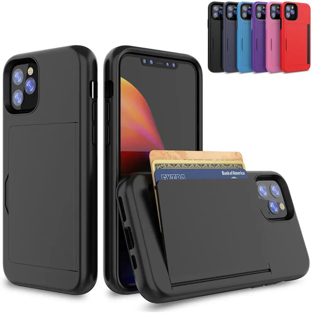 

Candy Color Case For iPhone 11 Pro MAX 2019 7 8 Plus 6 6s X XS MAX XR Case Armor Card Slot Cover for iPhone 5.8 6.1 6.5 2019 7 8