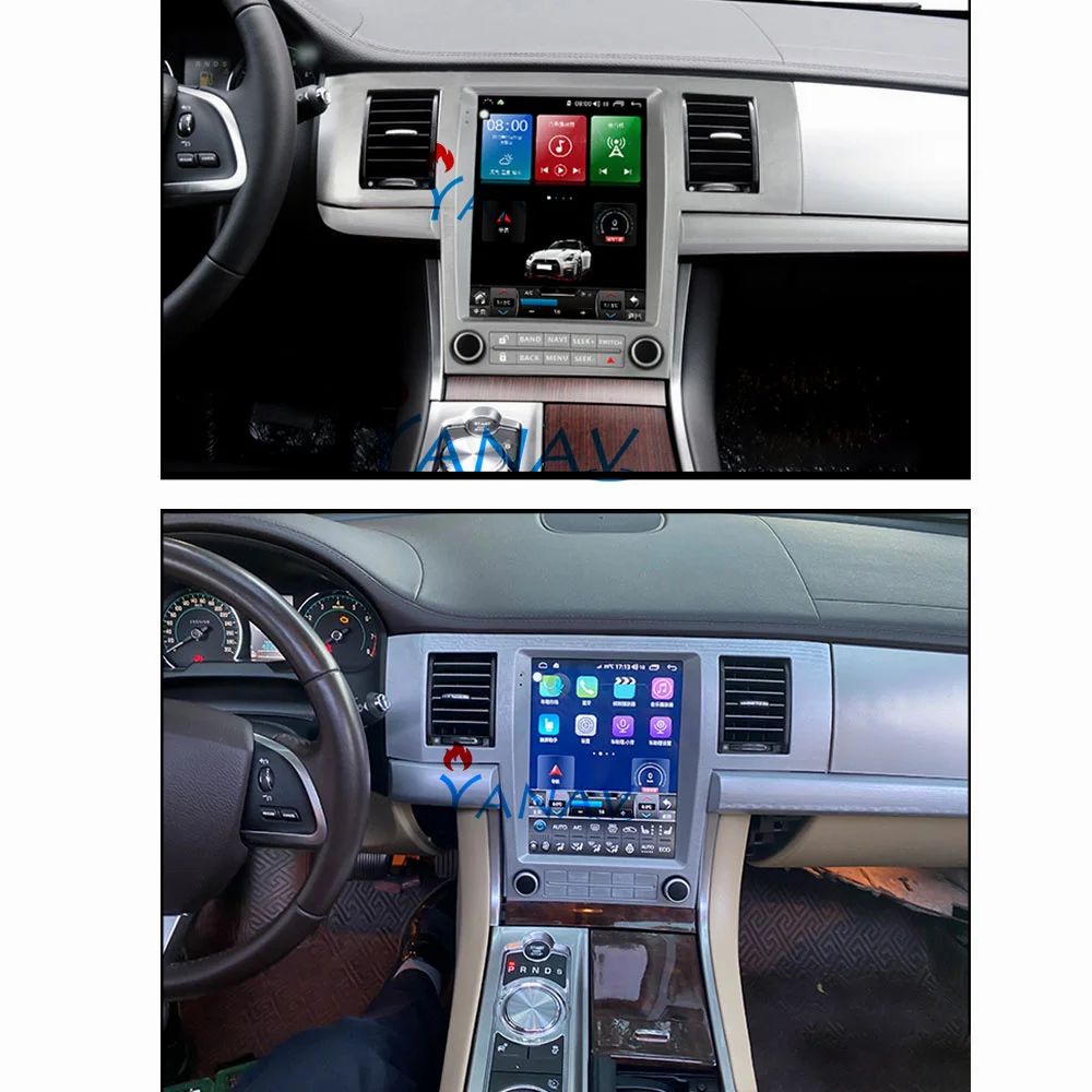

Автомобильный мультимедийный плеер, 6G 128G Android 10 Tesla Style с вертикальным экраном, навигацией, радио и встроенным Carplay для Jaguar XF 2010-2017