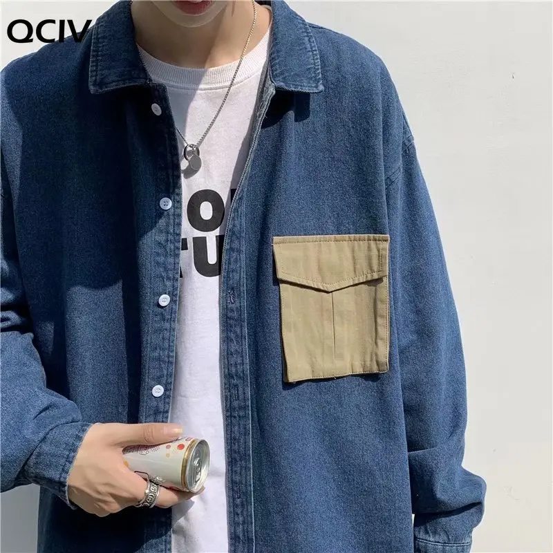 

Men Casual Shirts Spring New Males Clothing Fashions Loose Vintage Hip Hop Camisas Para Hombre Long Sleeve