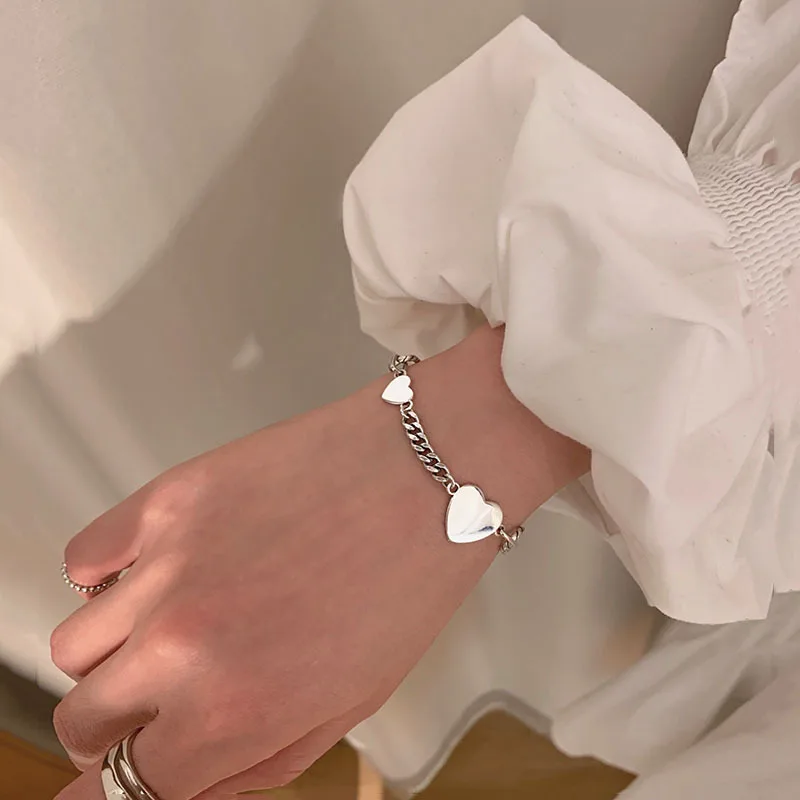 

Hot Heart Shape Charm Bracelet &Bangle Vintage Handmade Party Jewelry for Women