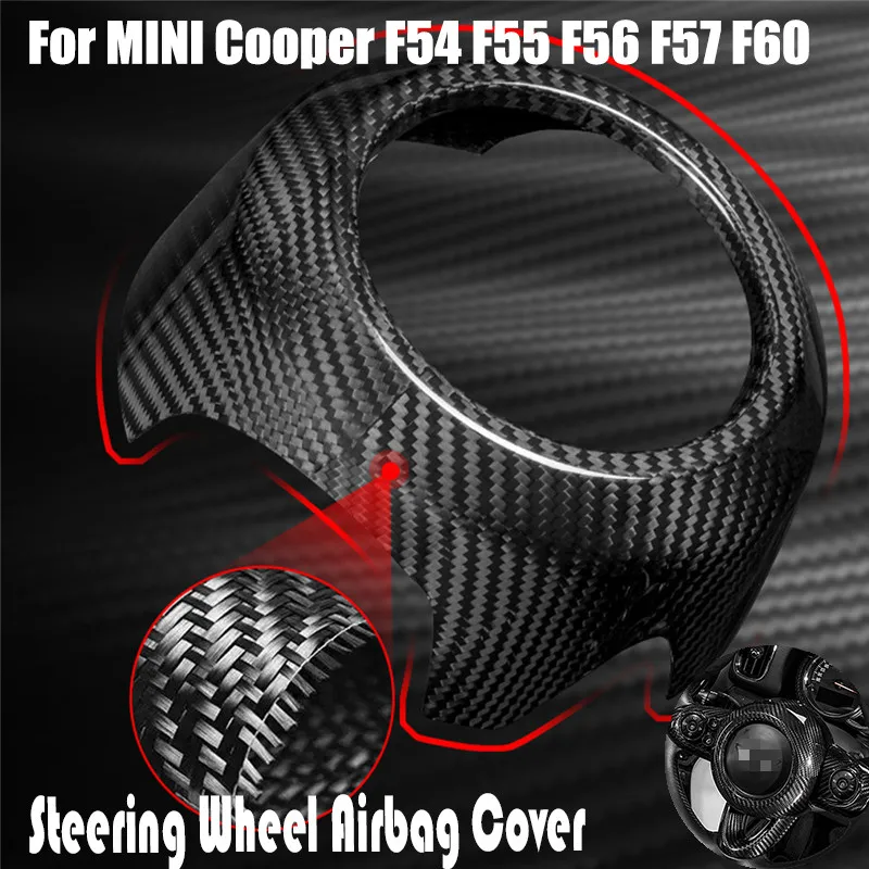 

For BMW Mini Cooper F54 F55 F56 F57 F60 Carbon Fiber Interior Accessories Steering Wheel Airbag Cover Decoration Sticker