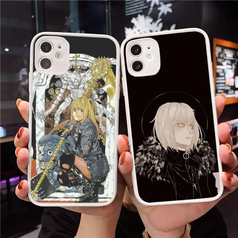 

Death Note Phone Case Matte Transparent for iPhone 7 8 11 12 s mini pro X XS XR MAX Plus Clear mobile bag Yagami Light MisaMisa