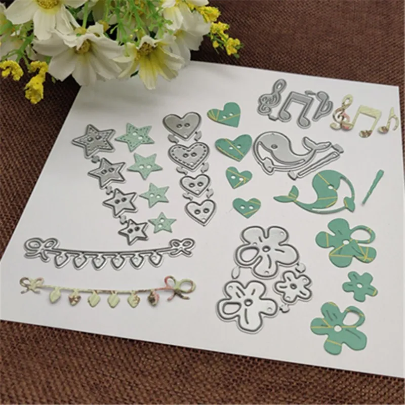 6 цветов металлические Вырубные штампы трафареты вырезанные для рукоделия