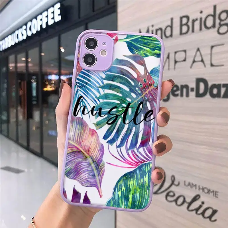 

Summer OF Palm Leaf Banana Leaf Flower Plants Phone Cases matte transparent For iphone 7 8 11 12 plus mini x xs xr pro max cover