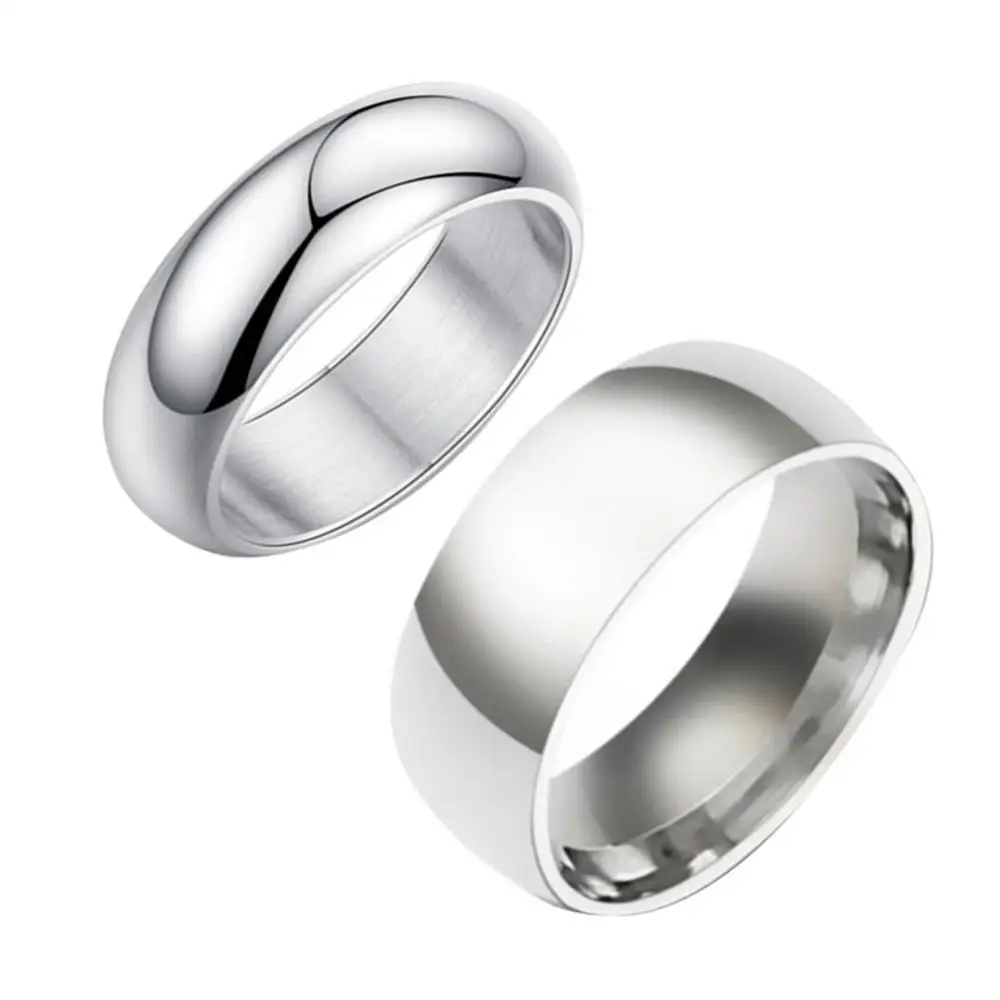 

Unisex Fashion Stainless Steel Engagement Couple Band Finger Rings Jewelry Gift