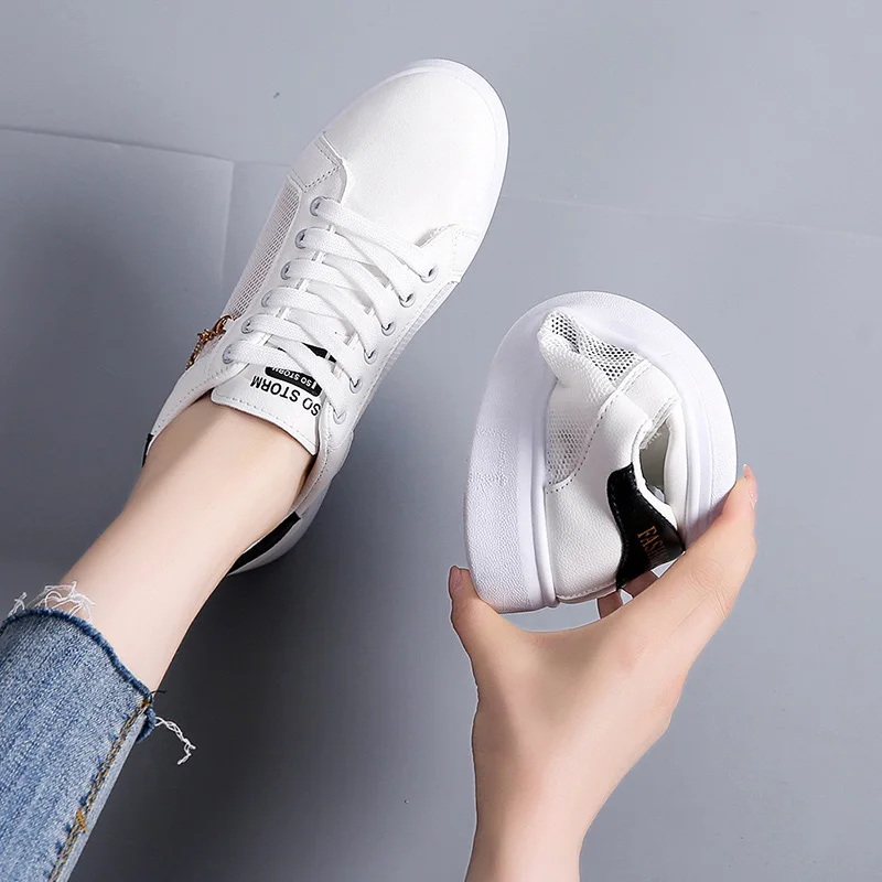 

Women's Sneakers 2021 Fashion Women Platform Walking Sport Shoes Lace Up Breathable Vulcanize Shoe Female Casual Trainers Shoes
