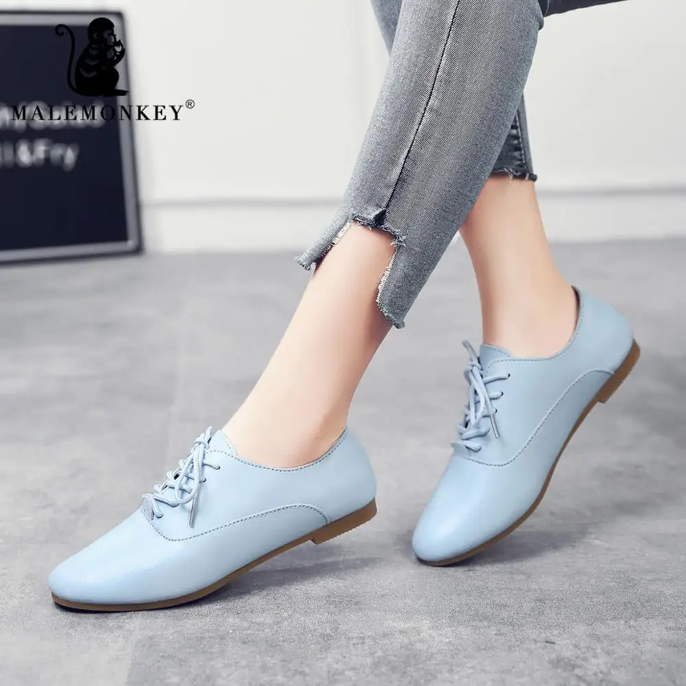 2019 весенние женские туфли-оксфорды балетки на плоской подошве женская обувь из