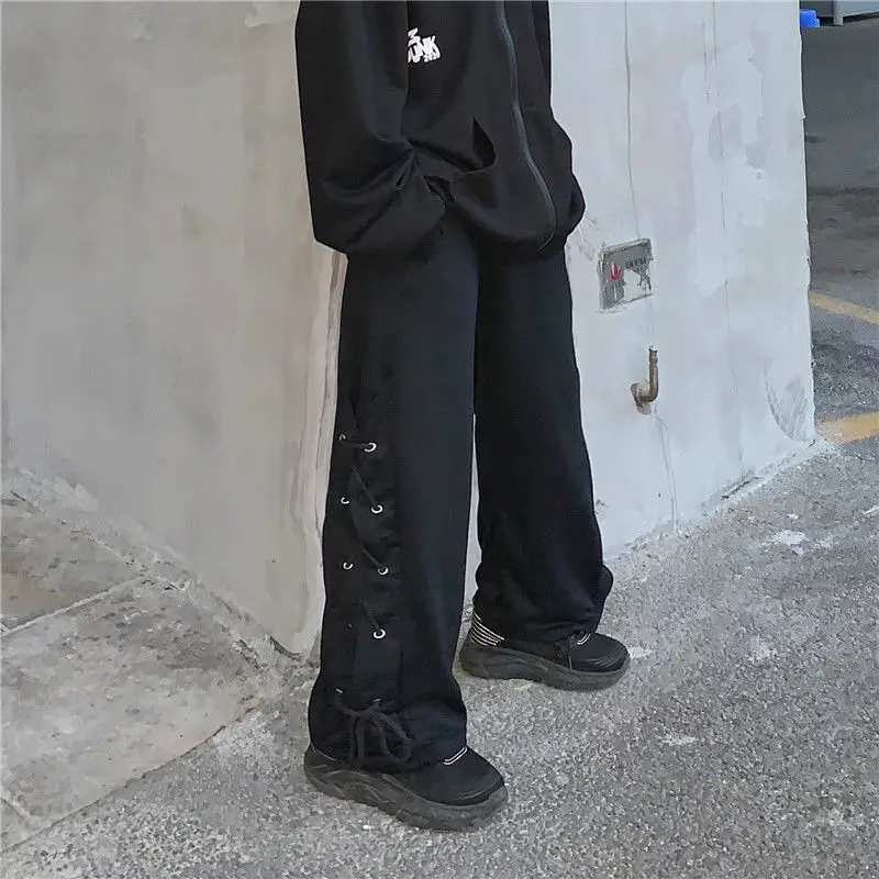 

Black Joggers Women Streetwear Loose Casual Trousers Women Korean Style Wide Leg Pants Winter Fashion 2021 High Waist