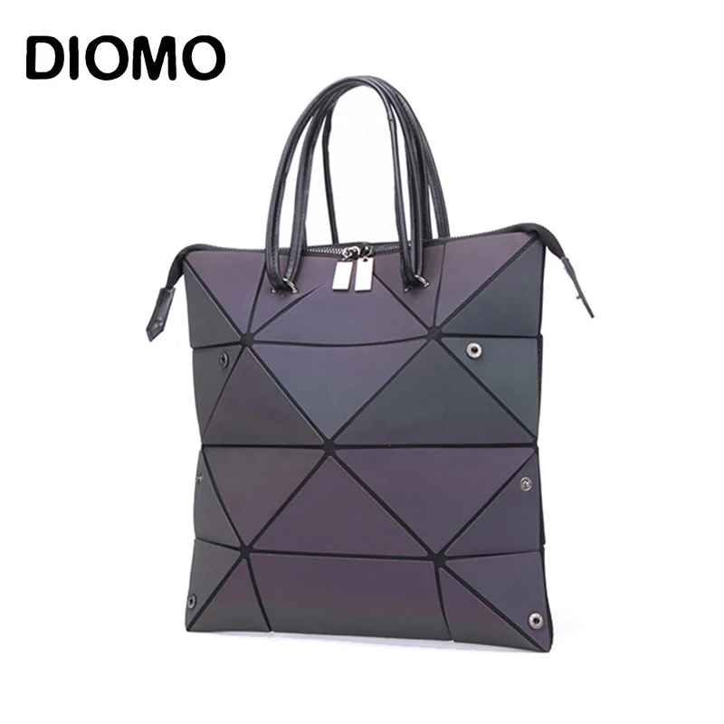 

DIOMO 2022 Luxury Female Designer Luminous Deformable Handbag Geometric Rhombic Fashion Shoulder Bag for Women