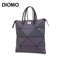 diomo luxury female designer luminous deformable handbag geometric rhombic fashion shoulder bag for women