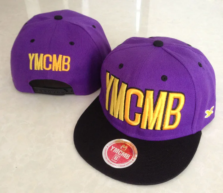 YMCMB Snapback шляпы высокого качества модные дизайнерские женские мужские Регулируемые оснастки кепки и шляпы ny дешевые спортивные бейсболки - Цвет: Фиолетовый