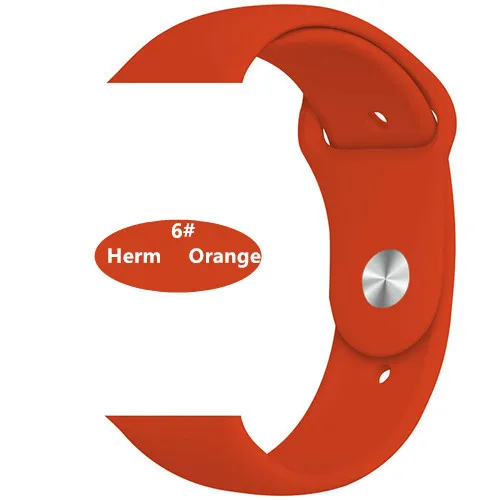 for hermes orange 6 Новые спортивные силиконовые часы для apple watch band 4 44 мм 40 мм(iwatch 5) apple watch 3 2 1 42 мм 38 мм аксессуары для наручных браслетов - Цвет ремешка: for hermes orange 6