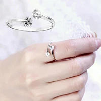 adjustable open cuff rings women delicate shining simple rose gold wedding engagement daily jewelry gifts