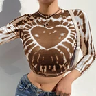 Женский пикантный укороченный топ, Повседневная летняя футболка с длинным рукавом и круглым вырезом, хлопковый облегающий топ с открытым пупком, наряды Y2K