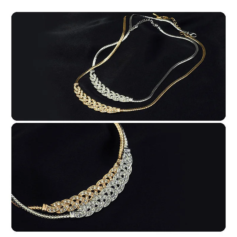 Плетеные украшения винтажное ожерелье полюсная цепочка змея со стразами