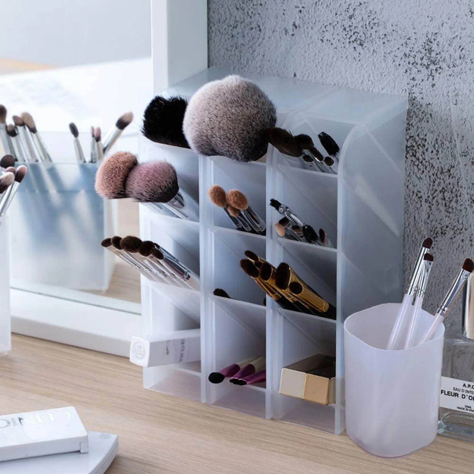 

Desk Organizer Pen Shelf For Office 3 Shelves, 2 Cups For Office School Home New Creative Multi-function Organizer Desk Holder