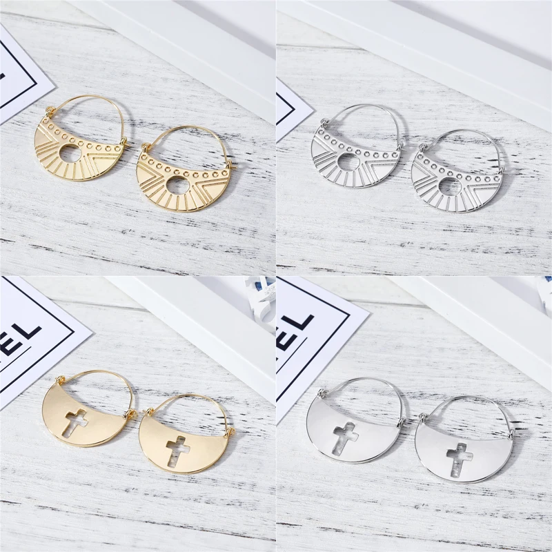 1 пара европейских золотых цветов полые круглые серьги-кольца Huggies для женщин