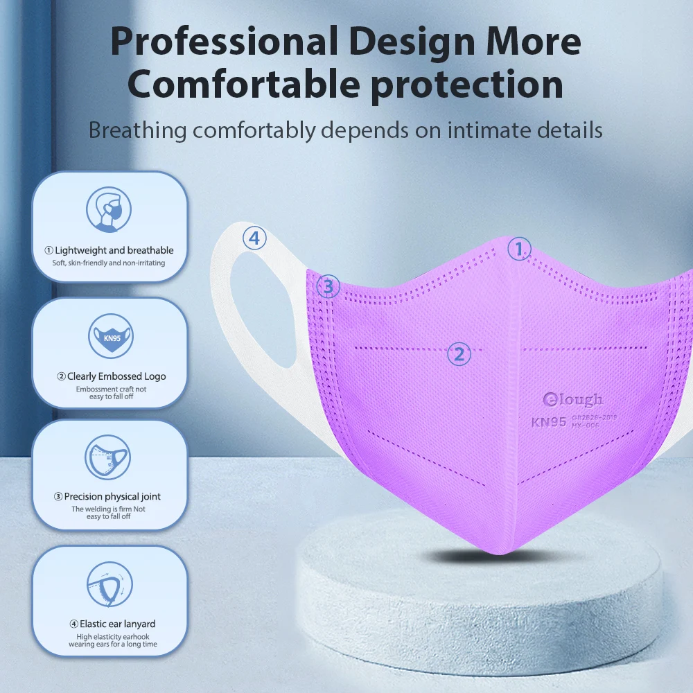 Elough Mascarilla FPP2 Homologada 3D CE FFP2Mask 4-слойные маски KN95 FP2 5 цветов FFP2 Mascarillas Certificadas España |