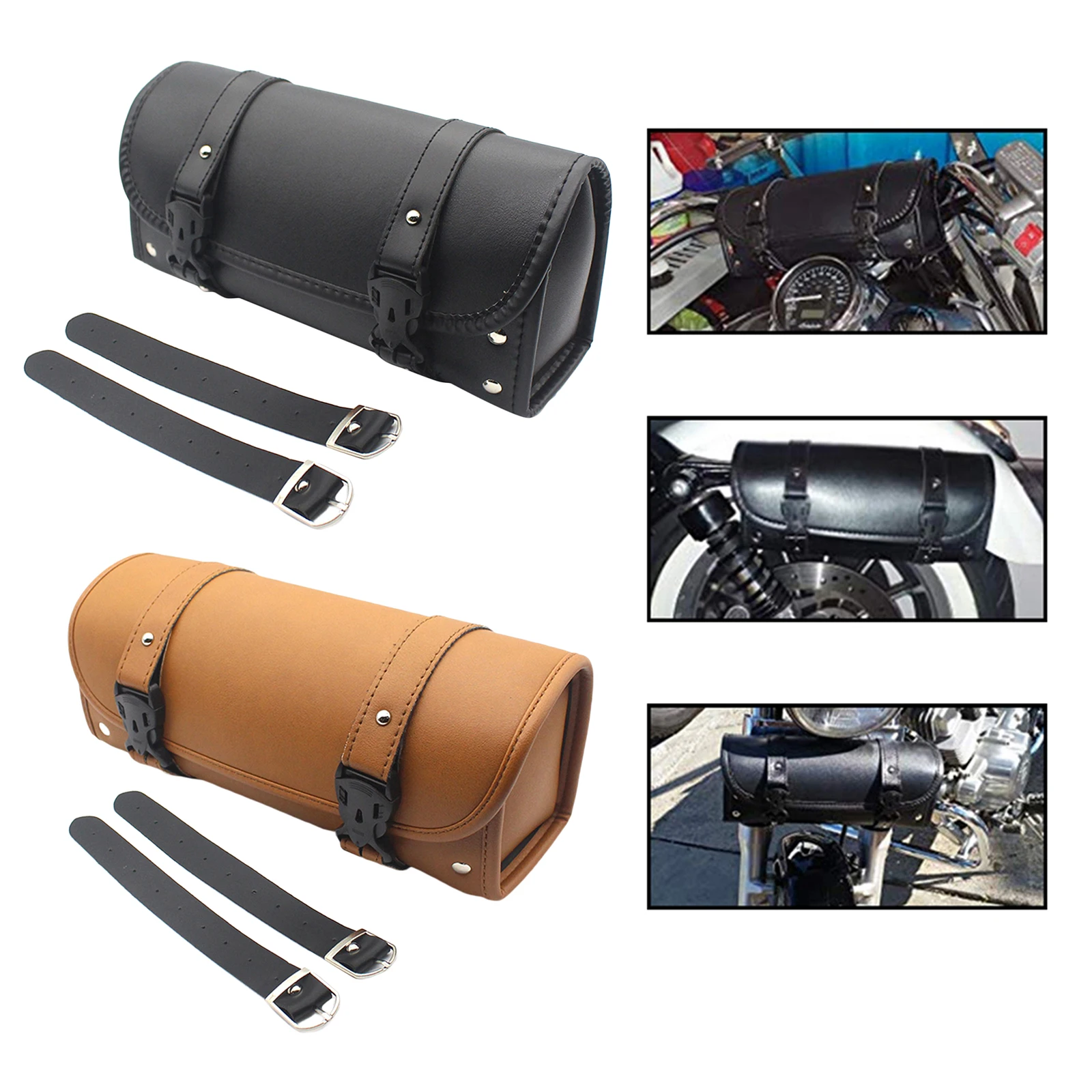 Vintage PU Leather Handlebar Bag Motorcycle Saddle Tool Travel Accessory Pouch | Спорт и развлечения