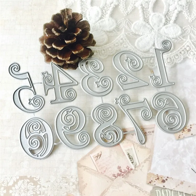 Кружева DIY цифры металлические штампы Скрапбукинг резные ремесло высечки