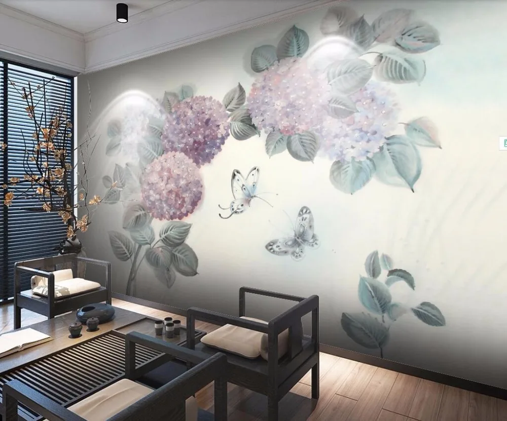 Изготовленные на заказ обои CJSIR китайская кисть ручная роспись цветы и птицы