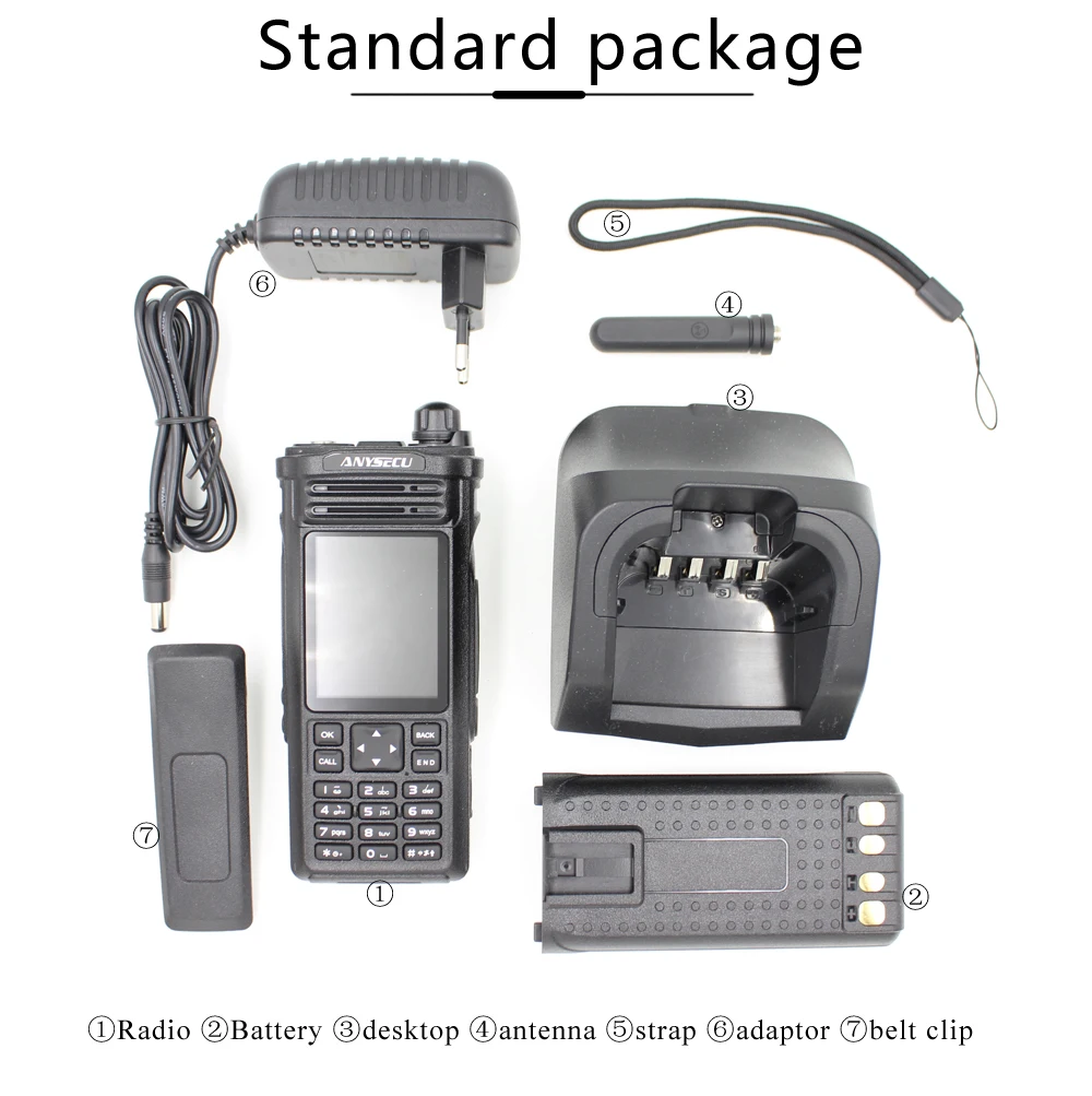Портативная рация HD6800Plus 3G WCDMA GSM большая PTT 4800 мАч GPS Bluetooth работает с Zello PTT|Рации| |