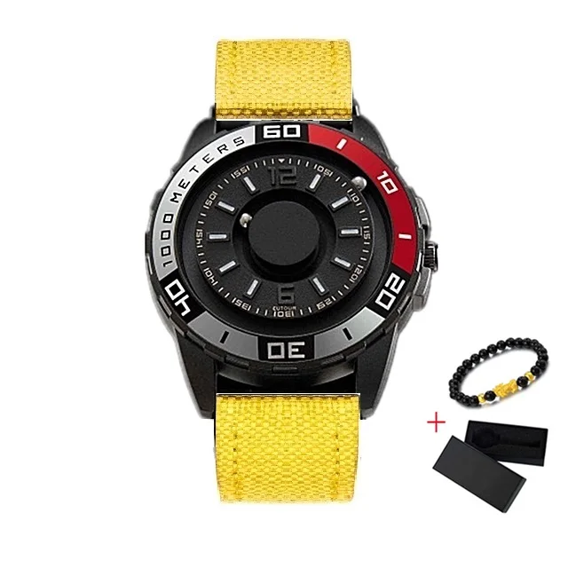 Black Yellow Nylon Eutour Новые магнитные часы мужские Роскошные Силиконовые часы ремешок дизайнерские магнитные часы мужские повседневные кварцевые мужские s наручные часы дропшиппинг - Цвет: Black Yellow Nylon