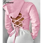 Женский укороченный топ Rockmore, Розовый Топ с длинным рукавом, повседневная одежда в Корейском стиле в стиле Харадзюку