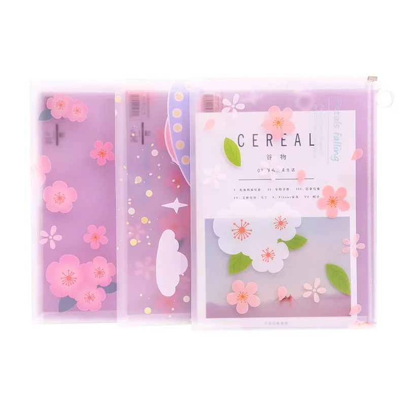 

1pcs Lovely Flower A4 Stars Series Transparent Pp Papers Books Office File Folder Document Bags Storage Stationery Gifts