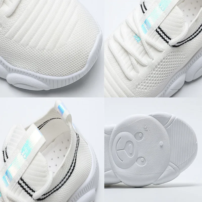 

Summer Mesh knitted Fabric Women Sport Shoes Korean Version Student Breathable Casual Tennis Shoes Fashion Light Running Shoes