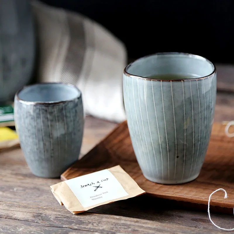 

250ml Japanese style simple retro household ceramic cup wine cup coffee mark water cup tea cup