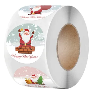 500 шт., 3,8 см, наклейки Санта-Клаус