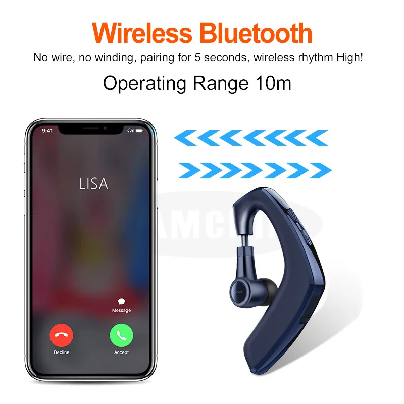 Новейшие деловые Bluetooth наушники с микрофоном, беспроводные наушники, bluetooth-гарнитура для вождения автомобиля